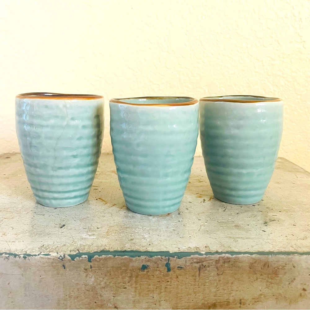 Vintage Chinese Celadon Tea Cups